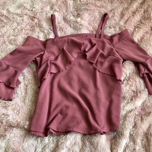 Mauve Ruffle Blouse